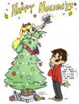Star on top of a tree and Marco.png