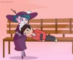 Eclipsa and sad Marco on a bench3.png