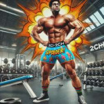 DALL·E 2025-02-03 06.53.10 - A muscular man in a gym wearing funny, exaggerated mens workout underwear. The underwear is bright and comically oversized, with humorous slogans or .webp