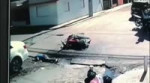 Motorcyclist fills in a pothole.mp4