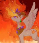 936503safeartist-colon-kkmrararnightmare+starprincess+celestiaalicornponyspoiler-colon-s05femalefirefrownlidded+eyesmane+of+firemaresolosparkle.png