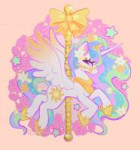 3106520safeartist-colon-necromeowncerprincess+celestiaalicornponybowbridlecarouselfemaleflowerlooking+at+youpolesolospread+wingswings.jpg