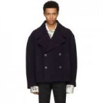 Men JW Anderson Navy Oversized Cropped Peacoat UK FCMJIJ.jpg