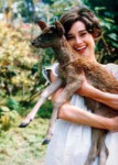 Audrey and her pet fawn Pippin, 1958.jpg