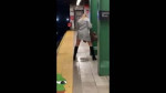 Drunk woman pissing on the NYC subway Fail.mp4