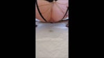 Chick in sexy thong pooping on the floor.mp4