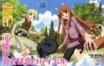 e-shuushuu.net - 88189 - Spice and Wolf - Horo Nola - animal dress happy ookami mimi ponytail sky smile tail tree water wet.jpeg