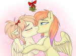 2527525safeartist-colon-haruhi-dash-ilococ+onlypegasusfemaleholidaykissinglesbianmistletoeoc+x+ocpegasus+ocshippingwings.jpg