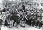 Tikhonmitropolitandrussiansoldiers1917inMoskowKrasnajasquare.jpg